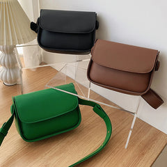 Small Leather Crossbody Bag for Women with Flap Pocket