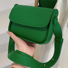Small Leather Crossbody Bag for Women with Flap Pocket