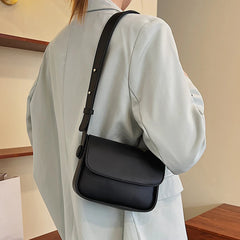 Small Leather Crossbody Bag for Women with Flap Pocket