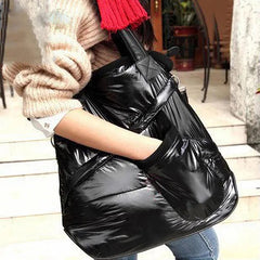 Winter Space Cotton Handbag Shoulder Bag Down Female Warm Tote Clutches