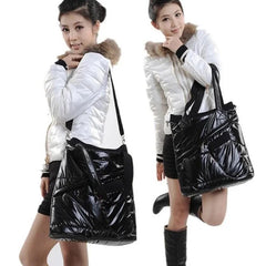 Winter Space Cotton Handbag Shoulder Bag Down Female Warm Tote Clutches