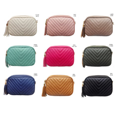 Women's Chain Messenger Bag Tassel Shoulder Bag V Quilted Crossbody Bag