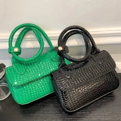 Crocodile Crossbody Bag for Women Candy Color Single Shoulder Handbag