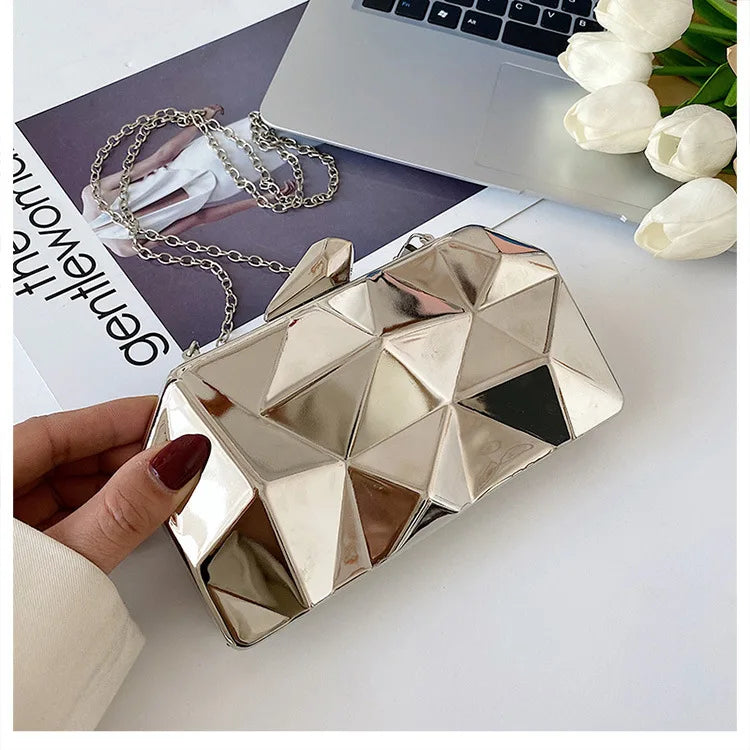 Geometric Mini Party Evening Purse Crossbody Shoulder Bag Box Clutch