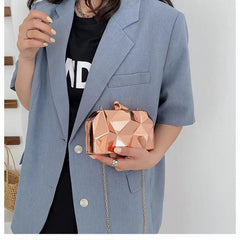 Geometric Mini Party Evening Purse Crossbody Shoulder Bag Box Clutch