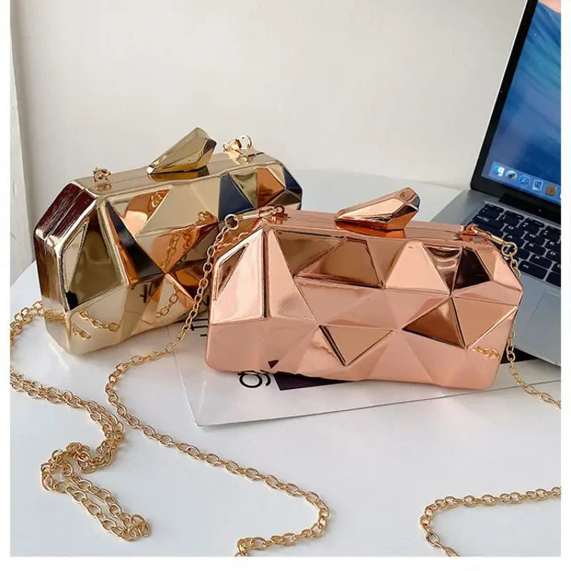Geometric Mini Party Evening Purse Crossbody Shoulder Bag Box Clutch