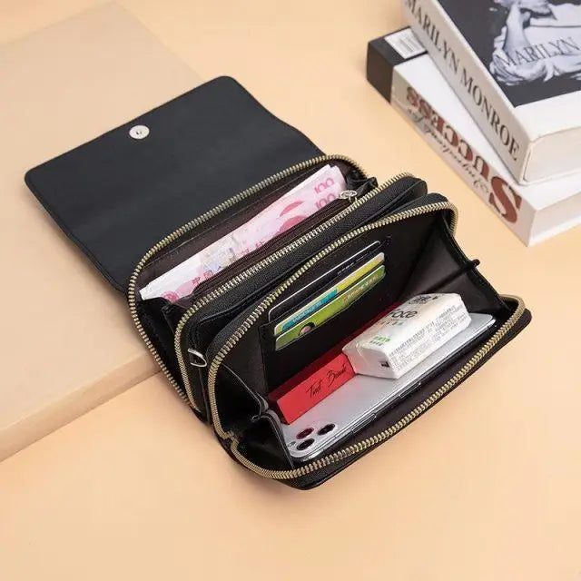 Women Handbag Large Capacity Shoulder Bag Hasp Zipper Purse Phone Long Wallet