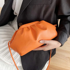 Leather Hobos Cloud Handbag for Women Shoulder Bag
