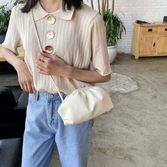 Leather Hobos Cloud Handbag for Women Shoulder Bag