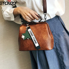 Leather Shoulder Bag Female Doctor Crossbody Totes Rivets Casual Women's Bag