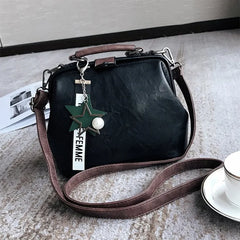Leather Shoulder Bag Female Doctor Crossbody Totes Rivets Casual Women's Bag