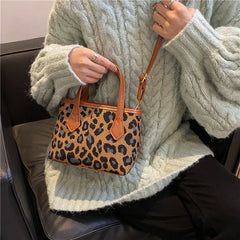 Leopard Pattern Shoulder Crossbody Bag Female Leather Purse