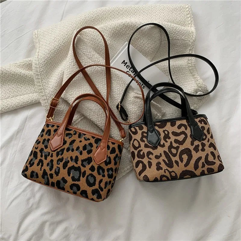 Leopard Pattern Shoulder Crossbody Bag Female Leather Purse