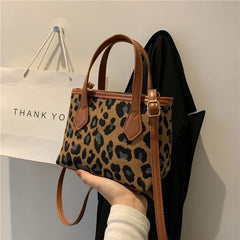 Leopard Pattern Shoulder Crossbody Bag Female Leather Purse