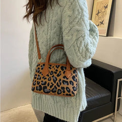 Leopard Pattern Shoulder Crossbody Bag Female Leather Purse