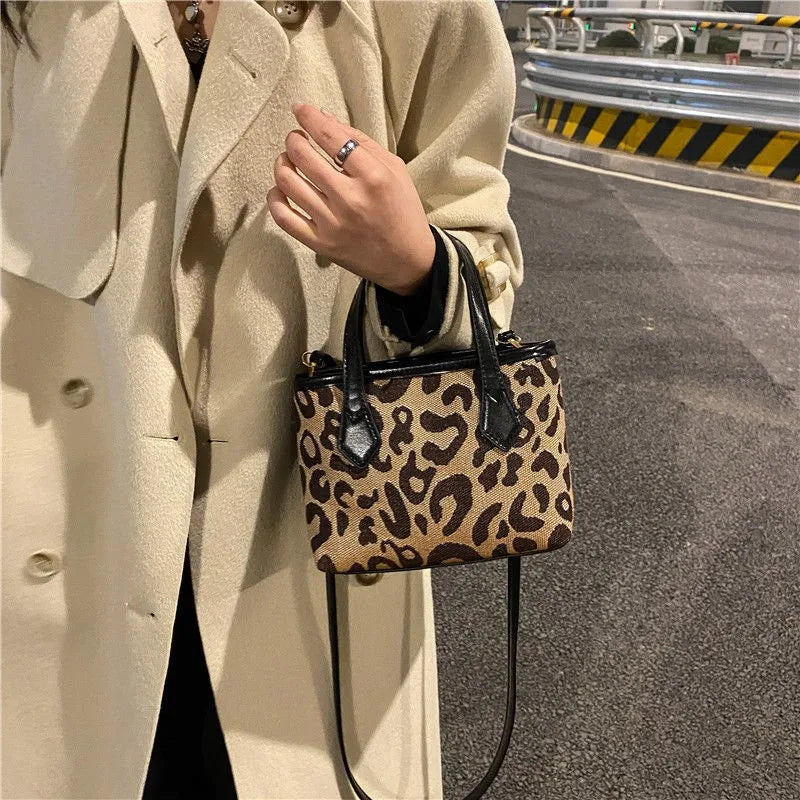 Leopard Pattern Shoulder Crossbody Bag Female Leather Purse