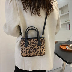 Leopard Pattern Shoulder Crossbody Bag Female Leather Purse