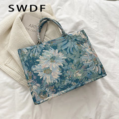 Letter Printing Handbag High-Capacity Shoulder Bags Tote Cross