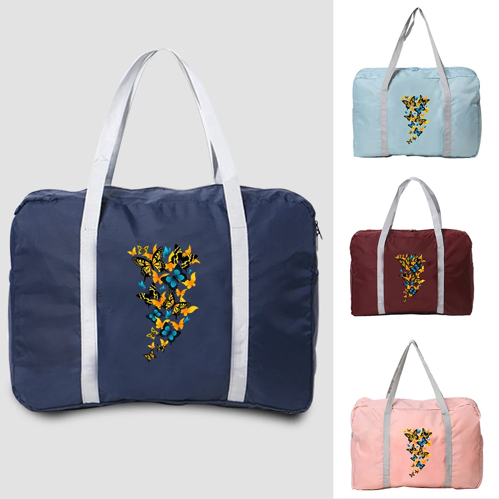 Women Handbag Outdoor Camping Travel Organizer Butterfly Print Carry on Bag