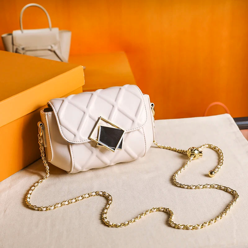 Sequined Chain Shoulder Crossbody Bag Faux Leather