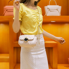 Sequined Chain Shoulder Crossbody Bag Faux Leather