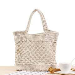 Summer Beach Bag Rattan Woven Knitted Straw Large Tote