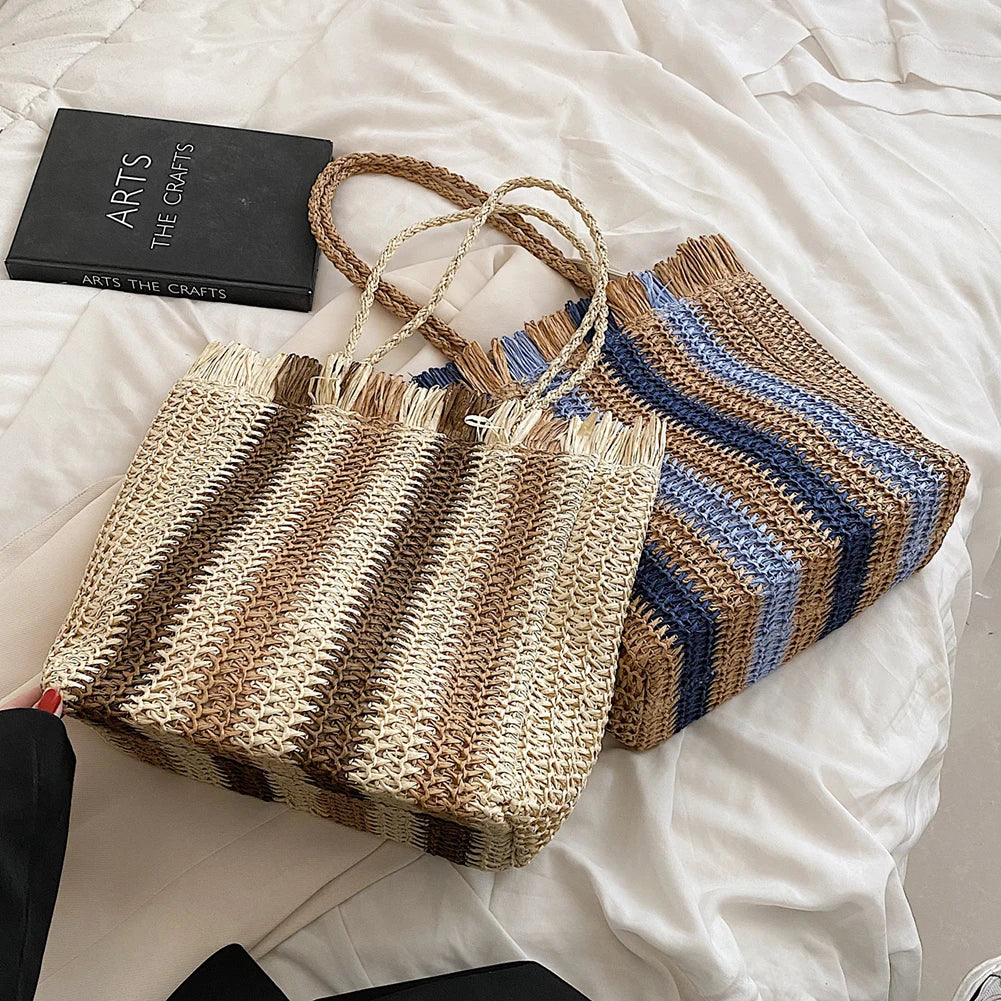 Summer Beach Woven Tote Shoulder Bag