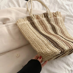 Summer Beach Woven Tote Shoulder Bag