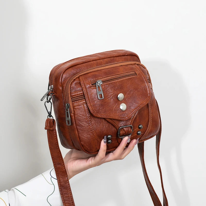 Vintage Crossbody Bag PU Leather Handbags for Women