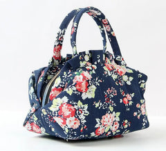 Canvas Floral Printing Tote Bag for Women Girls Small Purse