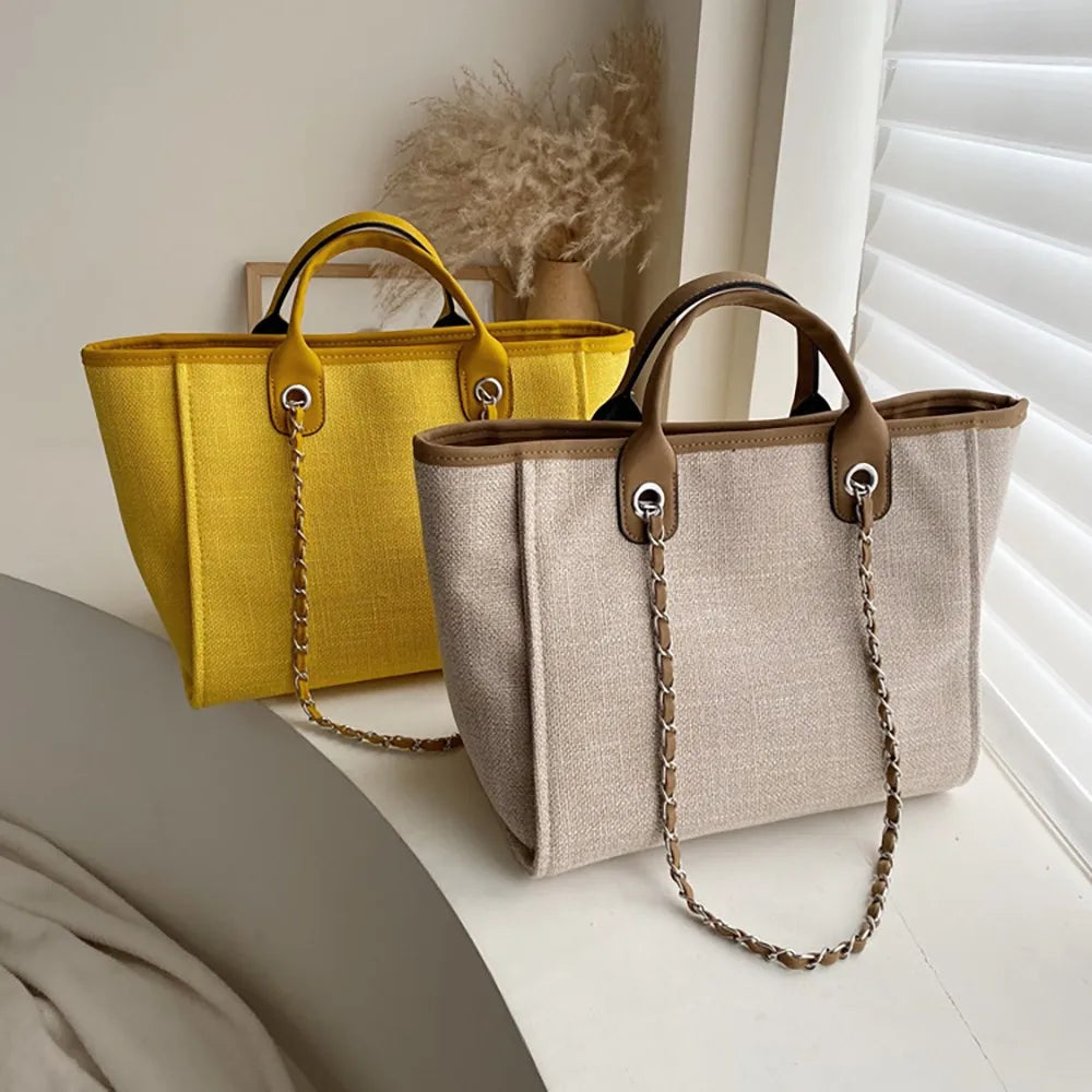 Women Handbags Canvas Tote Shoulder Bag Messenger Crossbody Chain Bags