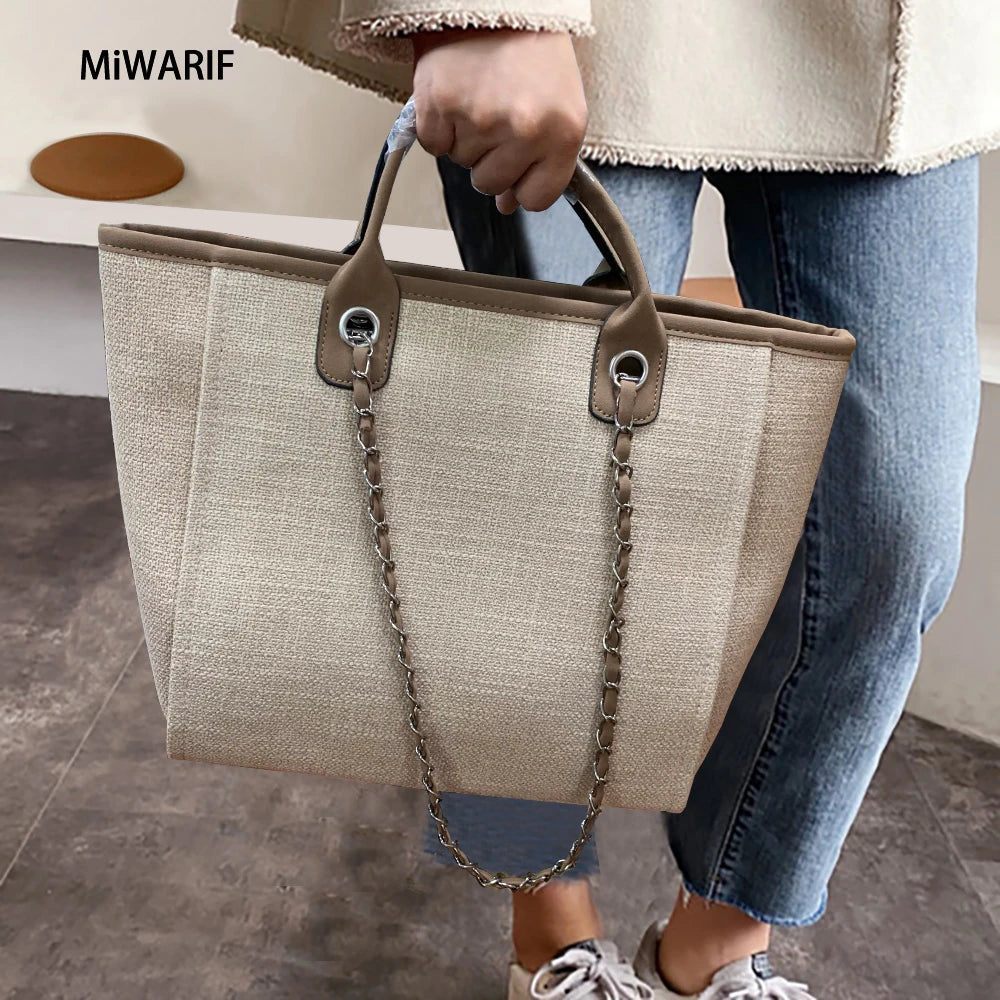 Women Handbags Canvas Tote Shoulder Bag Messenger Crossbody Chain Bags