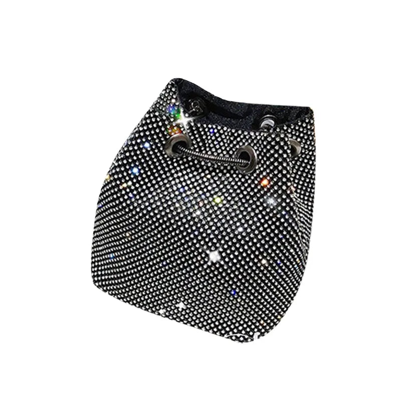Rhinestone Mini Bucket Bag Shining Crossbody Purse Diamond Women Chain