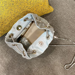 Rhinestone Mini Bucket Bag Shining Crossbody Purse Diamond Women Chain
