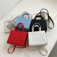 Letters Tote Bag Pu Leather Shoulder Crossbody Bags