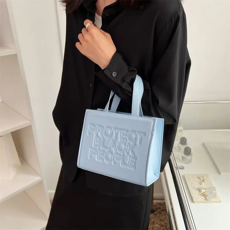 Letters Tote Bag Pu Leather Shoulder Crossbody Bags