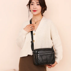 Women Small Crossbody Bag Soft PU Leather Messenger Bag Ladies Flap Bag