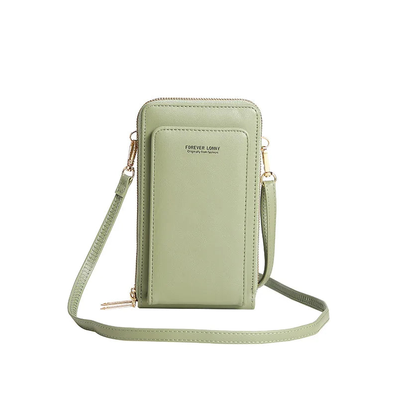 Women Handbags Famous Pu Leather Touch Screen Mobile Phone Pouch