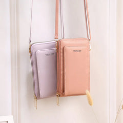 Women Handbags Famous Pu Leather Touch Screen Mobile Phone Pouch