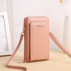 Women Handbags Famous Pu Leather Touch Screen Mobile Phone Pouch