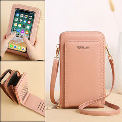 Women Handbags Famous Pu Leather Touch Screen Mobile Phone Pouch
