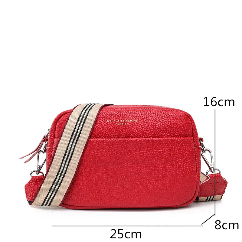 Leather Shoulder Bags High Soft Cowhide Messenger Bag Small Tote