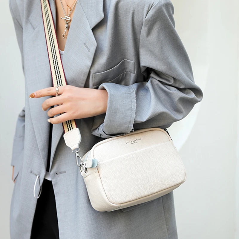 Leather Shoulder Bags High Soft Cowhide Messenger Bag Small Tote