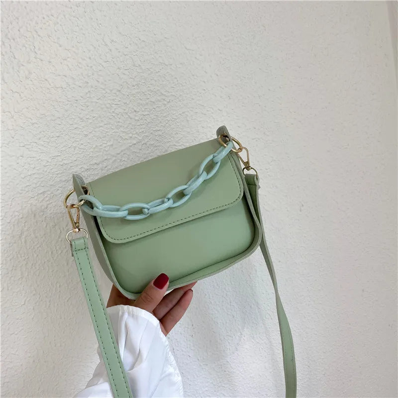 Small PU Leather Crossbody Bags Chain Lady Travel Bags