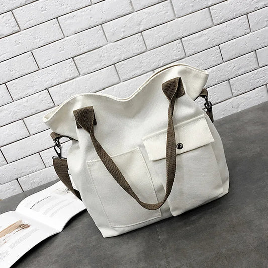 Women Canvas Shoulder Bag Casual Tote Eco Handbag Female Messenger Shopper