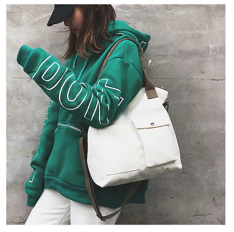 Women Canvas Shoulder Bag Casual Tote Eco Handbag Female Messenger Shopper