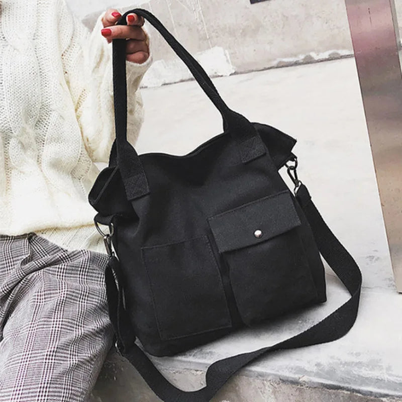 Women Canvas Shoulder Bag Casual Tote Eco Handbag Female Messenger Shopper