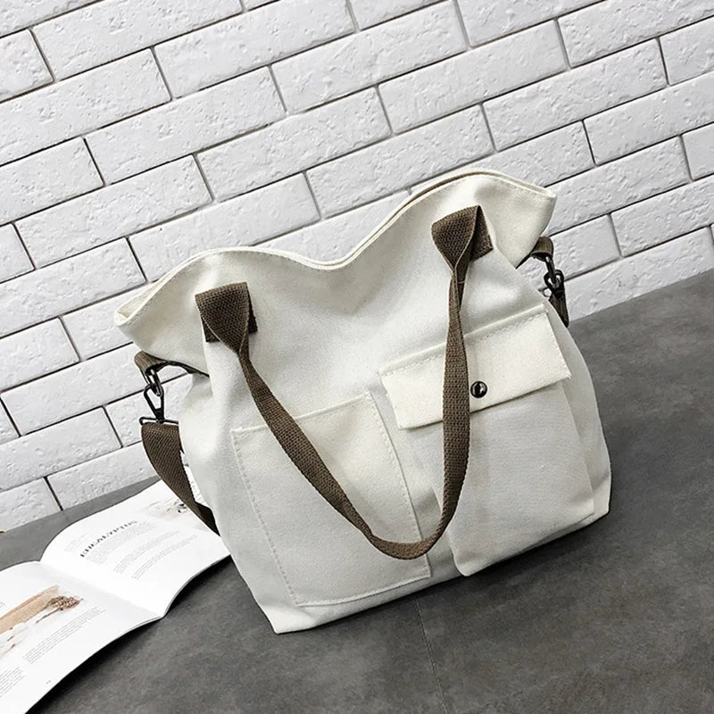 Women Canvas Shoulder Bag Casual Tote Eco Handbag Female Messenger Shopper