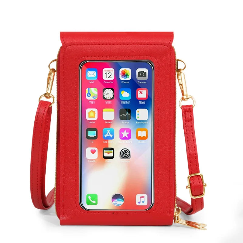 Women Handbags Zipper Crossbody Bags Touch Screen Shoulder Bags