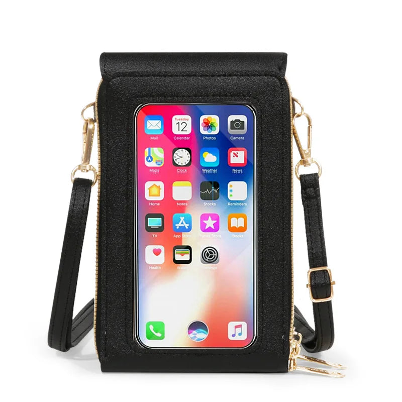 Women Handbags Zipper Crossbody Bags Touch Screen Shoulder Bags